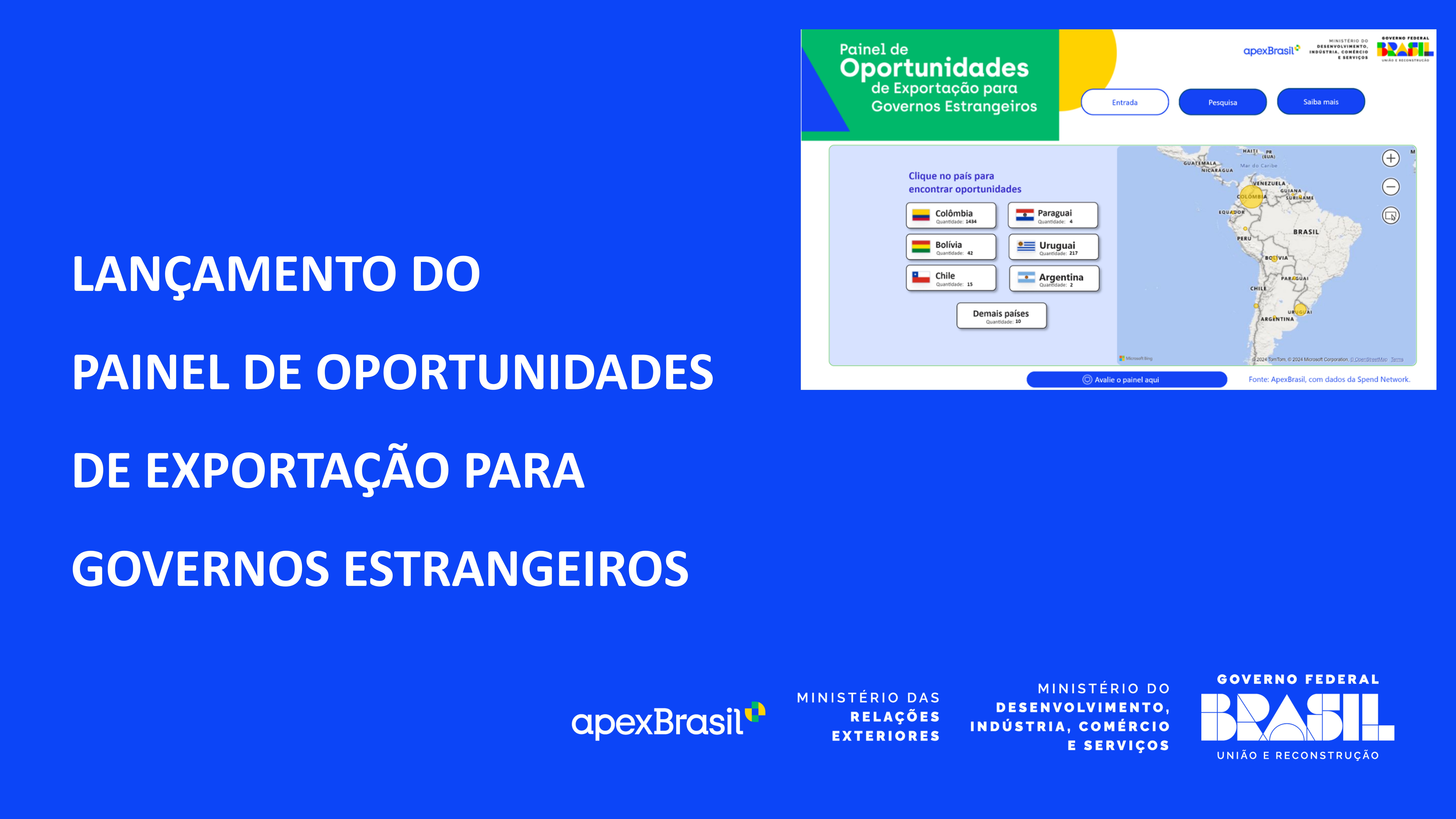 WEBINAR LANÇAMENTO DO PAINEL DE OPORTUNIDADES DE EXPORTAÇÃO PARA GOVERNOS ESTRANGEIROS